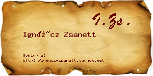 Ignácz Zsanett névjegykártya
